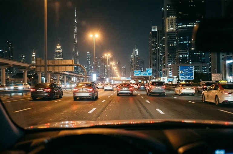 رانندگی شبانه در دبی