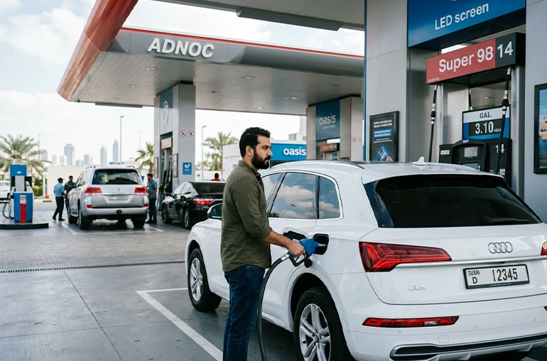بنزین زدن خودرو در دبی
