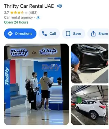 Thrifty Car Rental UAE reviews