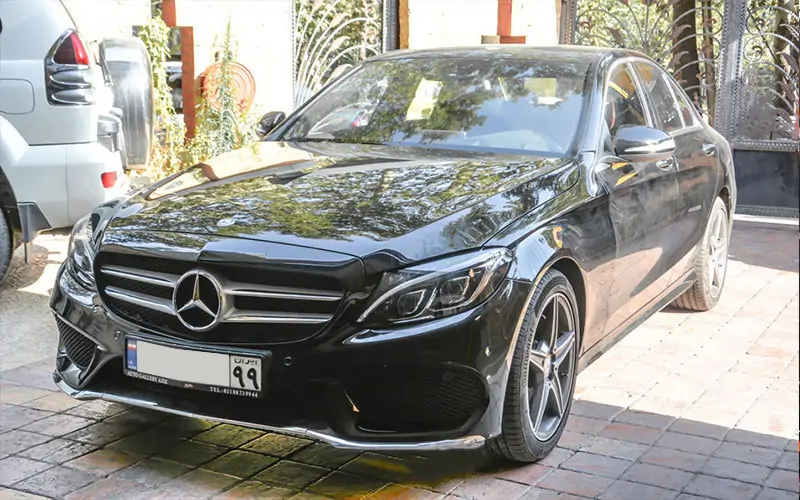 Mercedes Benz c200 rental with driver in Iran