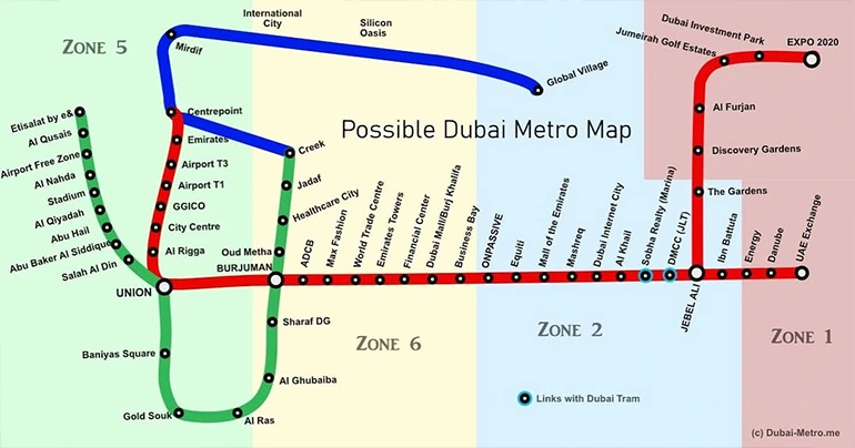 نقشه مترو دبی