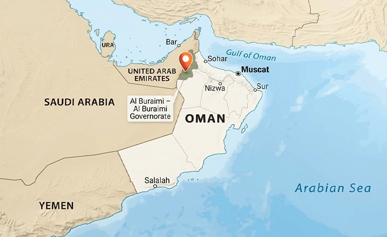 استان بریمی عمان روی نقشه
