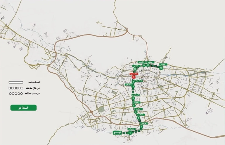 خط 2 مترو شیراز ​