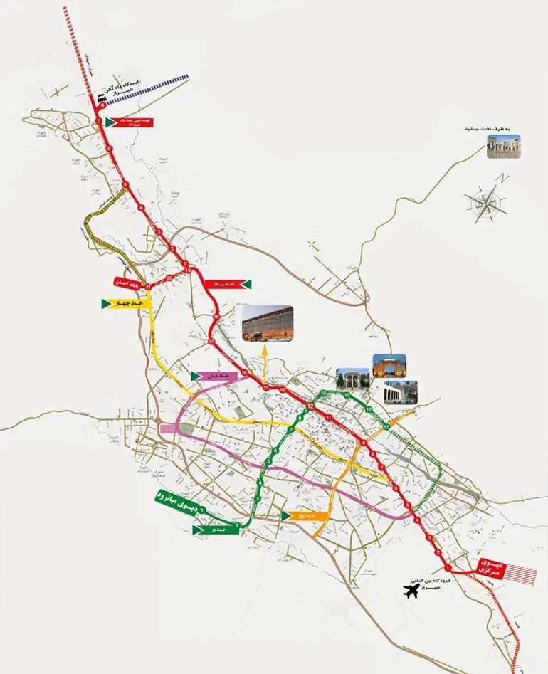 نقشه مترو شیراز