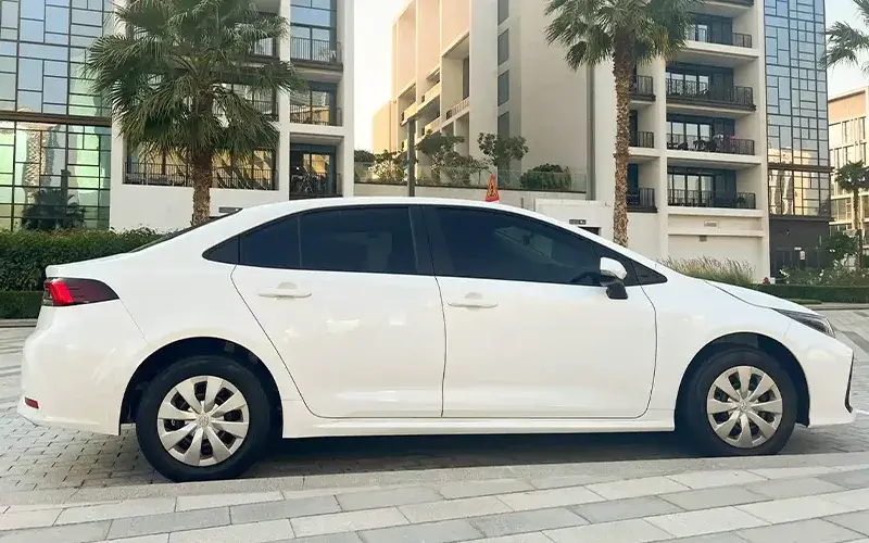 Toyota Corolla Rental in Dubai - side view